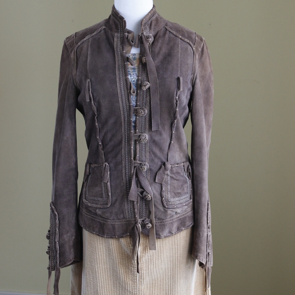 brown suede jacket